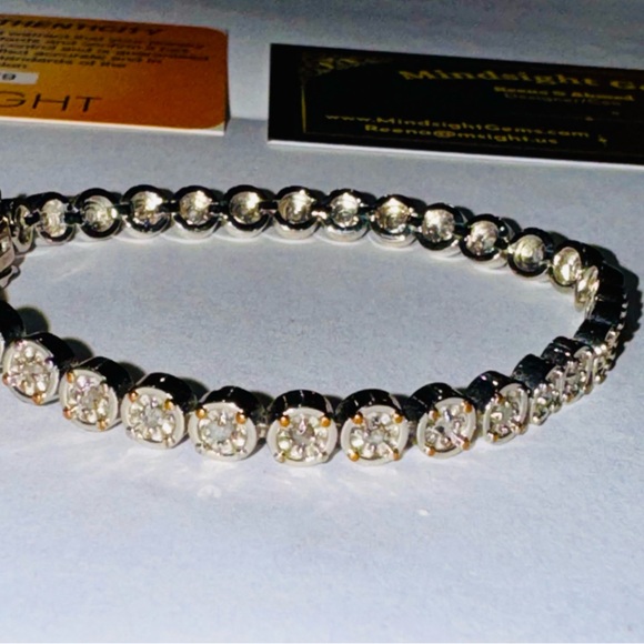 1cttw natural diamond tennis bracelet, Genuine real diamond bracelet unisex gift - Picture 6 of 6